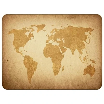 Image of Silent Monsters Mouse Mat Small 24 x 20 cm / 10 8 inches, Pad Design: Brown Global Map, Lasercut Edges, Mousemat for Office and Gaming, Mousepad Non Slip Rubber Base, Desk