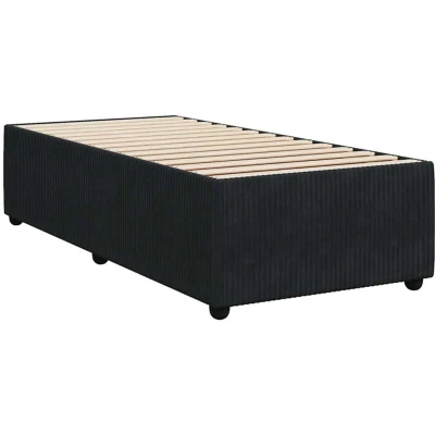 Image of vidaXL Single Bed Frame Velvet Black 90x200 cm Modern Bedstead Base
