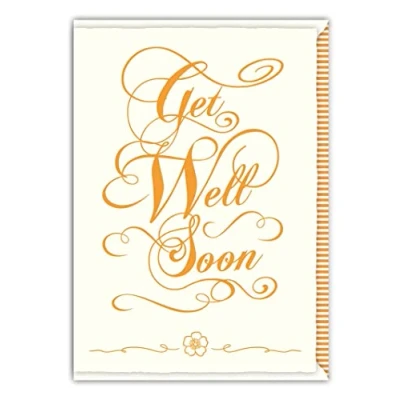 Image of Quire Impressive Card Get Well Soon,Cream/Orange,115x163mm