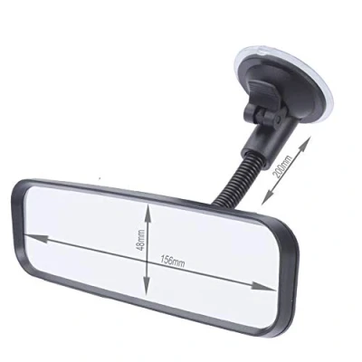 Image of CS Carstylingshop Interior Mirror (Blind Spot with 200 mm Long Gooseneck, Children&#039;s Observation, Backseat Control, Driving School, etc. Installation in Seconds Suction Attachment