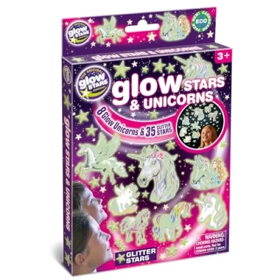 Image of The Original Glowstars Company B8627 Glow in Dark Stars &amp; Unicorns, Room Decorations