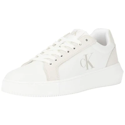 Image of Calvin Klein Jeans Women&#039;s Chunky Cupsole LTH Mg Yw0yw01614 Sneakers, White Bright Creamy White, 7 UK