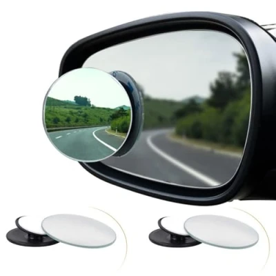 Image of Spurtar Blind Spot Mirrors for Cars, 2 Pack Round Car Adhesive Waterproof 360 Rotate Adjustable HD Glass Convex Side Mirror SUV Van Truck Universal