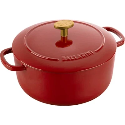 Image of BALLARINI Bellamonte Casserole Dish, Roasting Dutch Oven, Enamelled Cast Iron, Round, 20 cm, 2.5 L, Red