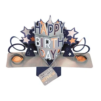 Image of Second Nature Pop Ups Brilliant Nephew Happy Birthday Up Greeting Card Cards POP198MC12