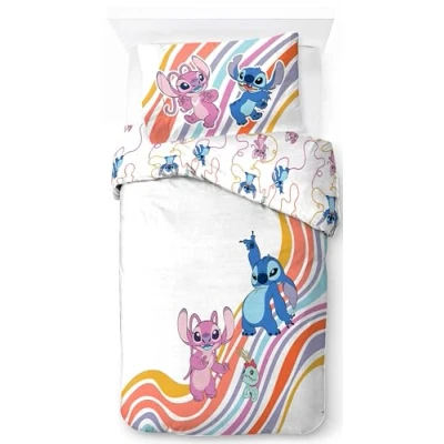 Image of Jay Franco Disney Lilo &amp; Stitch 100% Cotton Single Duvet Cover Set Includes 50 x 70cm Pillowcase