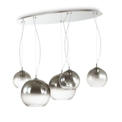 Image of Discovery Fade 5 Light Hanging Ceiling Pendant Chrome, E27