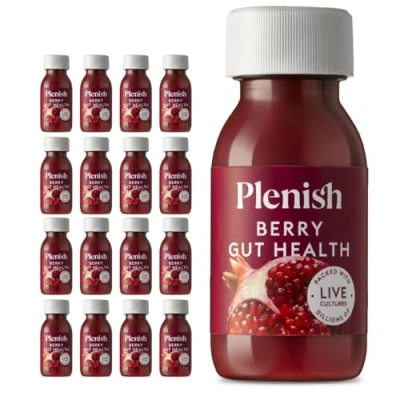 Image of Plenish Berry Gut Health Shot 12 x 60ml 100% Natural, Vegan &amp; Gluten Free No Added Sugar, Additives, Preservatives Perfect Morning/Post Workout Pick Me Up