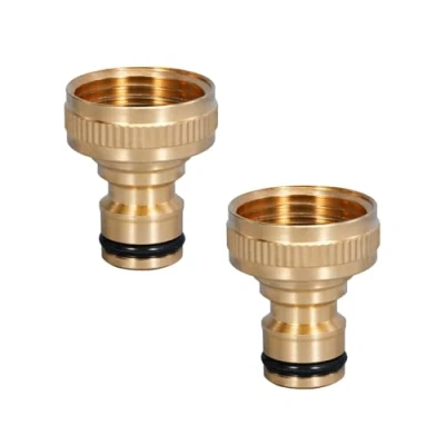 Image of 2 Pcs Tap Hose Connector,Hosepipe Connectors,Kitchen Connector,Faucet Adapter,Threaded Faucet Connector for Hosepipe Fittings Metal Connectors Pressure No Leak Structural