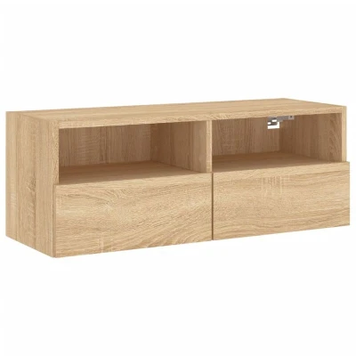 Image of vidaXL TV Wall Cabinet Sonoma Oak 80x30x30 cm Engineered Wood