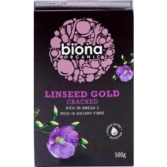 Image of 6 Pack of Gluten Free Biona Organic Cracked Linseed Gold 500 g