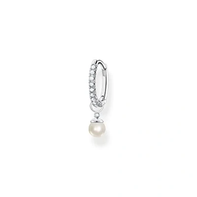 Image of Thomas Sabo Women Single Hoop Earring with Pearl Pendant 925 Sterling Silver CR702 167 14