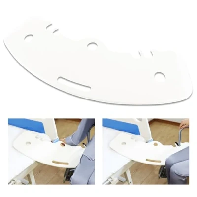 Image of LOSCHEN Transfer Board, Patient Slide Assist Device for Transferring from Wheelchair to Bed, Toilet, Tub, Car Board with A Handle, Notches (White)
