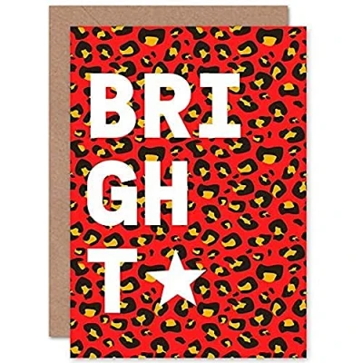 Image of Wee Blue Coo Leopard Words Bright Greetings Card