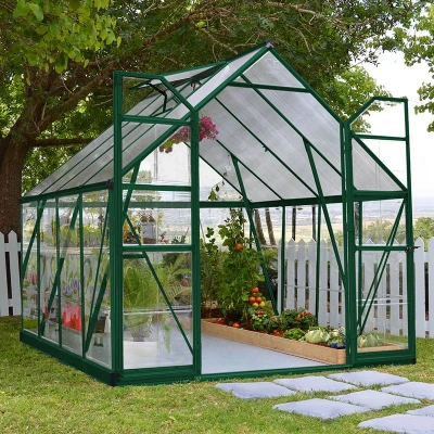 Image of 8&#039; x Palram Canopia Balance Green Greenhouse (2.47m 2.44m)
