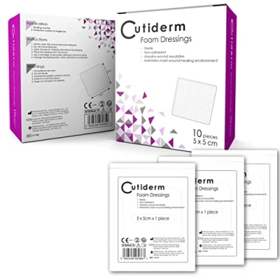 Image of Cutiderm Foam Non Adhesive Sterile Wound Dressing 5cm x Pack of 10 Dressings