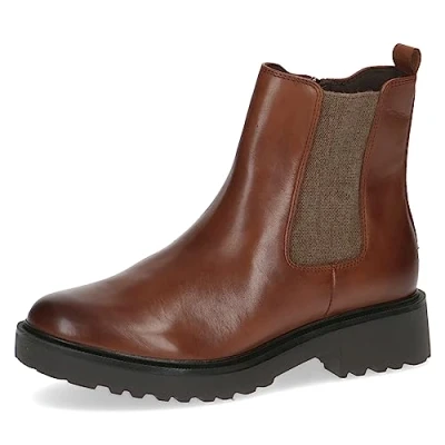 Image of Caprice Women&#039;s 9 25419 41 Flat Ankle Boots, Cognac Nappa, 4 UK