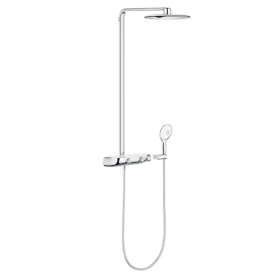 Image of GROHE Rainshower SmartControl 360 MONO Exposed Shower System with Thermostat (1 Spray 360mm Head Shower, 4 Sprays 115mm Hand Hose 1.75m, Min. Rec. Pressure 1.5 Bar), Chrome, 26361000