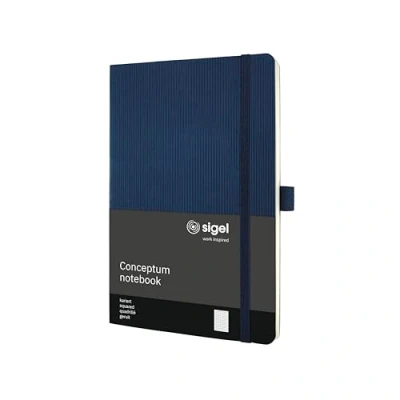 Image of SIGEL CO326 Premium Notebook squaRed, A5, softcover, Blue Conceptum