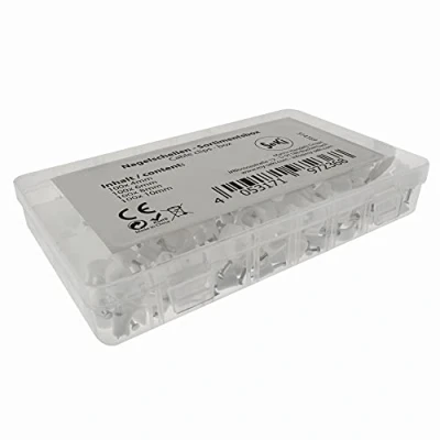 Image of SeKi Nail Clamps Assortment 400 Pieces (100 x 4 mm, 100 6 8 10 mm) White Cable Clamp Attachment Universal Including