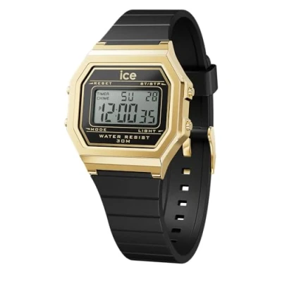 Image of ICE WATCH digit retro Black gold Women&#039;s wristwatch with plastic strap 022064 (Small)