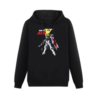 Image of huanhuan Gundam Wing Mens Hoody With kangaroo Pocket Sweatershirt, Hoodie Size L Black