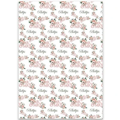 Image of Wedding Personalised Gift wrap 2 Sheets by Paper Themes Wrapping Mr &amp; Mrs