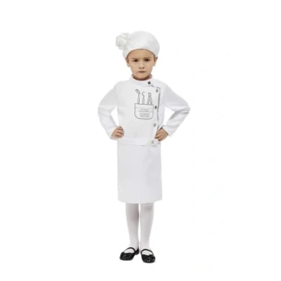 Image of Smiffys David Walliams Deluxe Demon Dentist Costume, White with Dress &amp; Wig, Officially Licensed Fancy Dress, Child Up Costumes
