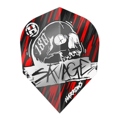 Image of Harrows Savage Red Silver NO6 Dart Flights