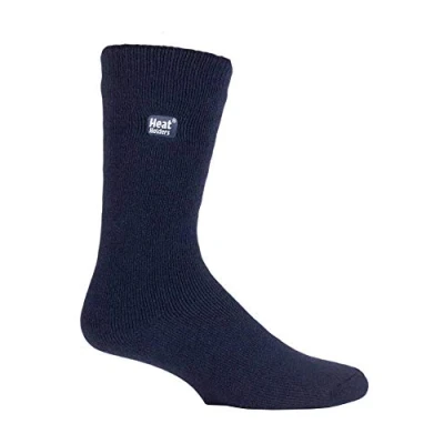 Image of HEAT HOLDERS Ultra Lite Mens Thin 1.0 TOG Winter Warm Lightweight Casual Thermal Dress Socks (6 11 uk, Navy)