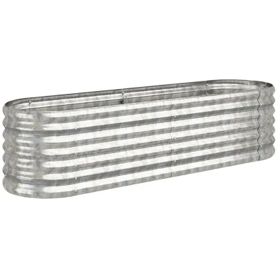 Image of vidaXL Garden Raised Bed Powder coated Steel 152x40x36 cm Silver