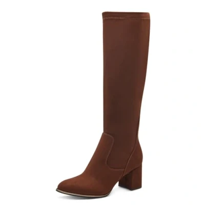 Image of MARCO TOZZI Women&#039;s Long Boot Heel 2 25500 41 Knee High, Cognac, 4 UK