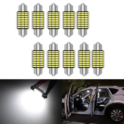 Image of Bynome Festoon C5W LED bulbs Super Bright Chipsets Canbus Error Free interior car Lights Dome License Plate Door DE3175 DE3021 DE3022 3175,6000K White (10PCS 36MM C5W)
