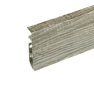 Image of VP Plastic Skirting Board High Line 2.5m PVC with Wire Cover Design Dark Pine 317