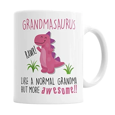Image of Grandmasaurus Mug Grandma Dinosaur Cup for Fathers Day Birthday Christmas Funny Present