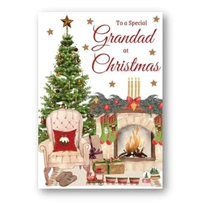 Image of Second Ave Grandad Christmas Home Fireplace Xmas Holiday Festive Greetings Card