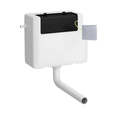 Image of Balterley Universal Water Saving Dual Flush Side Inlet &amp; Square Plate Chrome/White