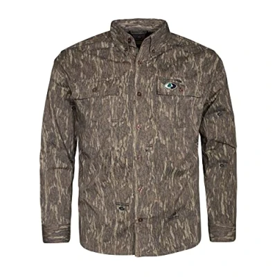Image of Mossy Oak Unisex&#039;s Camouflage Cotton Mill 2.0 Hunt Shirt Long Sleeve, Bottomland, Medium