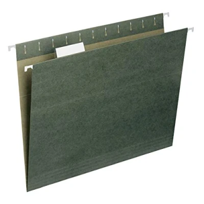 Image of Smead Standard Hanging File Folders, 50 Count, Green, 1/5 Cut Adjustable Tabs, Letter Size (64029)