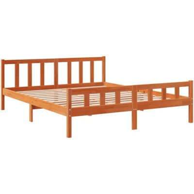 Image of vidaXL Bed Frame without Mattress Wax Brown 180x200 cm Super King Solid Wood Pine