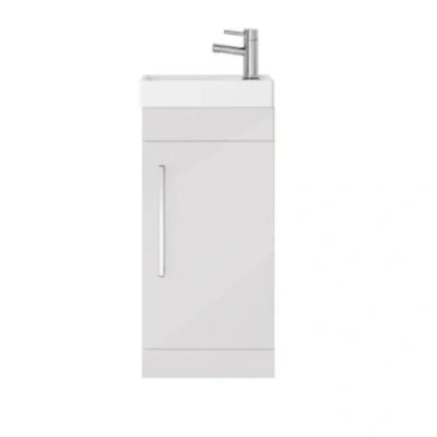 Image of Vitellio Slade 400 Compact Floorstanding 1 Door White Gloss