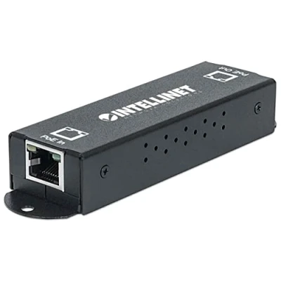 Image of Intellinet Gigabit High Power PoE+ Extender Repeater, IEEE 802.3at/af over Ethernet (PoE+/PoE), metal
