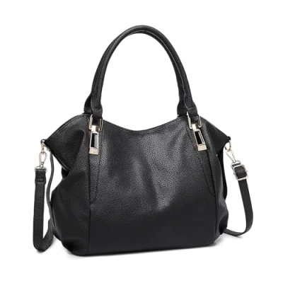 Image of Miss Lulu Women&#039;s Large Tote Bag, Elegant Handbag, Shoulder Bag for Commute, Travel, and Shopping (Black)