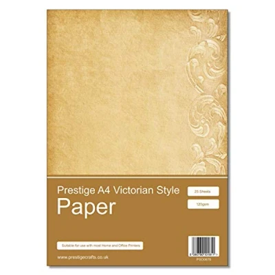 Image of Prestige Vintage Looking Victorian Old Style Paper A4 Size 120gsm 25 Sheets