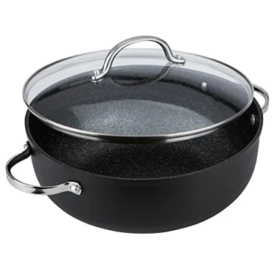 Image of Prestige Scratch Guard Aluminium Chefs Casserole, 28cm/5.7L, Black