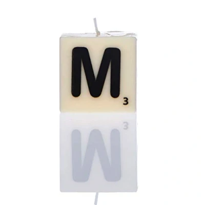 Image of Boxer Gifts M Letter Candle White,One Size,SP9123