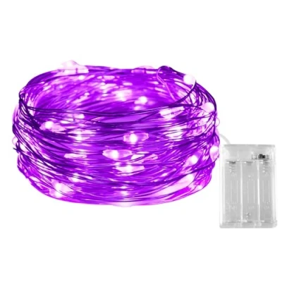 Image of Purple Fairy Lights, Dalugo 10ft/3M 30LED Battery Powered Lights for Party Wedding Holiday Christmas Halloween Decoration