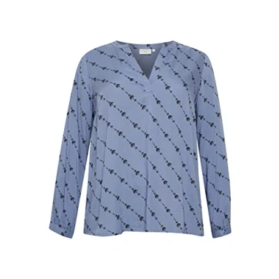 Image of Kaffe Curve Women&#039;s Kclenna Tilly Blouse, Infinity/Black Graphic Lines, 24 Plus