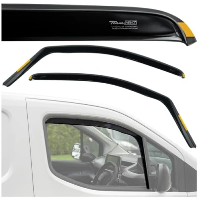 Image of HEKO Compatible with Ford Transit Connect 2014 2021 Side Window Deflectors; Front; Two pcs; Wind Deflectors, Tinted, Aerodynamic, Quick and Easy Installation; Protection Against Rain