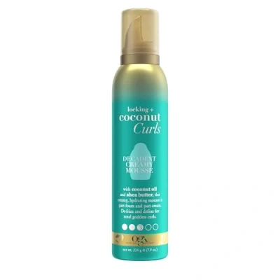 Image of OGX Locking + Coconut Curls Decadent Creamy Mousse, 7.9 Ounce